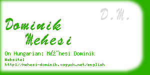 dominik mehesi business card